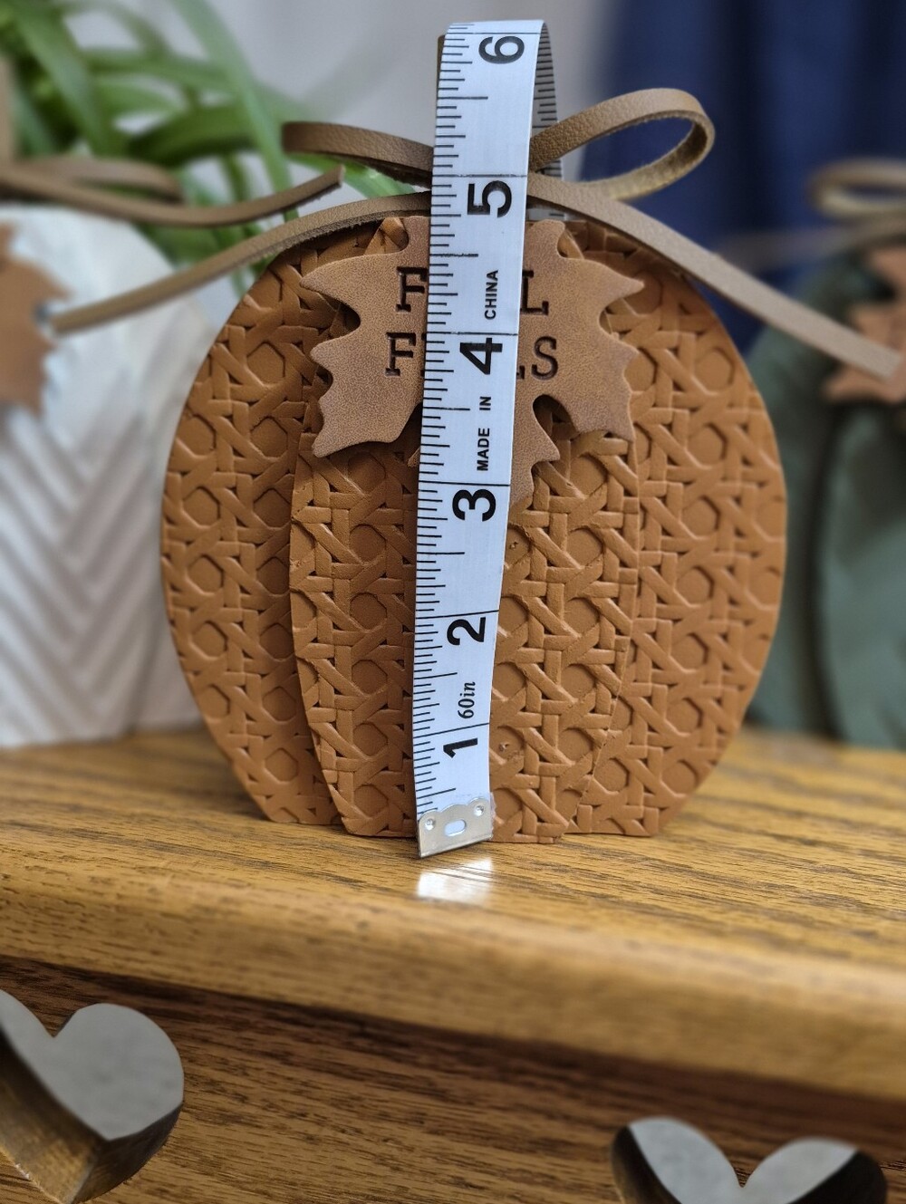 Fall Pumpkin Trio Wooden Home Decor - Green, Orange & White. NEW WITH TAGS!! - Picture 5 of 7